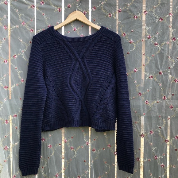 dark blue knit sweater